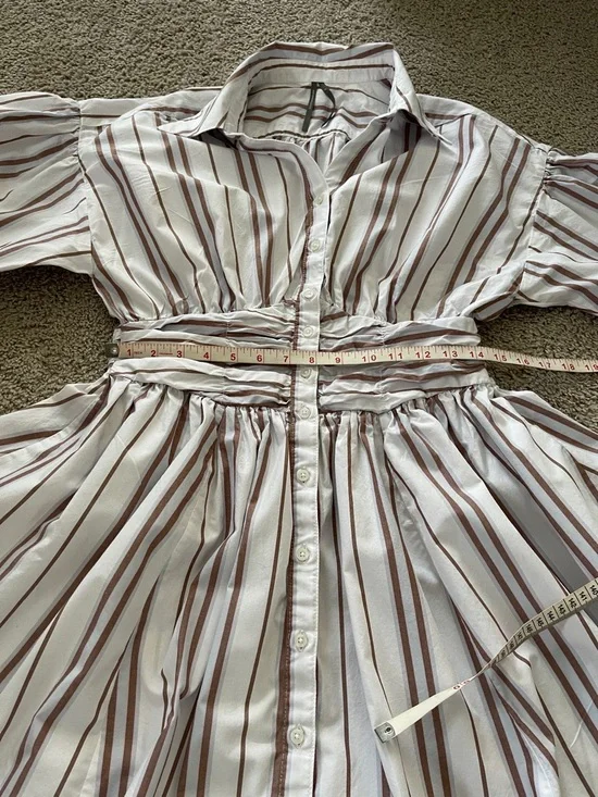 Anthropologie Long-Sleeve Collared A Line Mini Dress - Picture 9 of 10